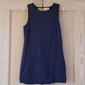 Black and Blue Cotton Backless Dress